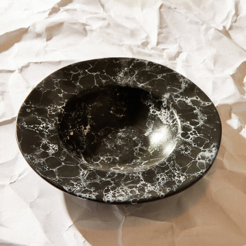 Black Marble Effect Pasta Bowl | Hygge