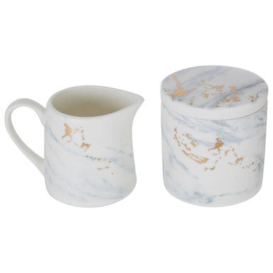 Sugar Pot and Creamer | Marble Luxe
