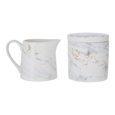 Sugar Pot and Creamer | Marble Luxe