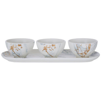 Dip Bowls with Tray Set | Marble Luxe