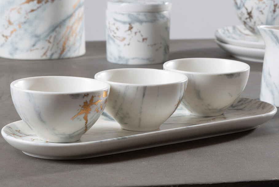 Dip Bowls with Tray Set | Marble Luxe
