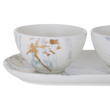Dip Bowls with Tray Set | Marble Luxe
