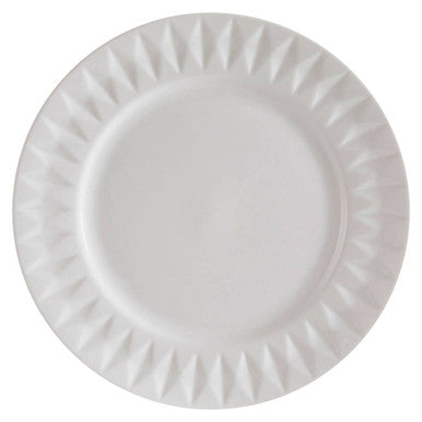 16 Piece White Embossed Dinner Set | Avie