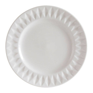 16 Piece White Embossed Dinner Set | Avie