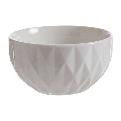 16 Piece White Embossed Dinner Set | Avie