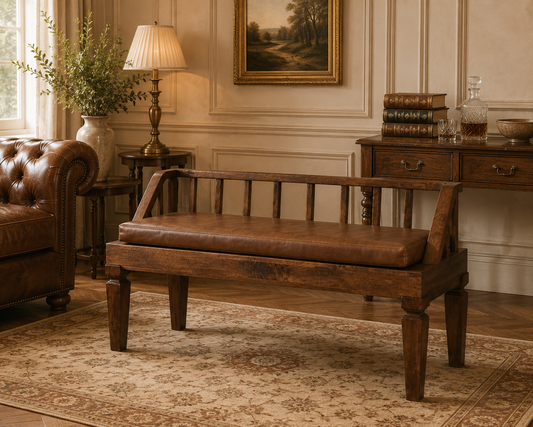 Bordeaux Leather Bench