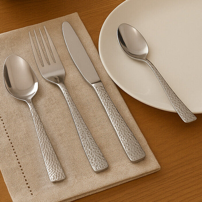 Hammered 24 Piece Cutlery Set | Martello