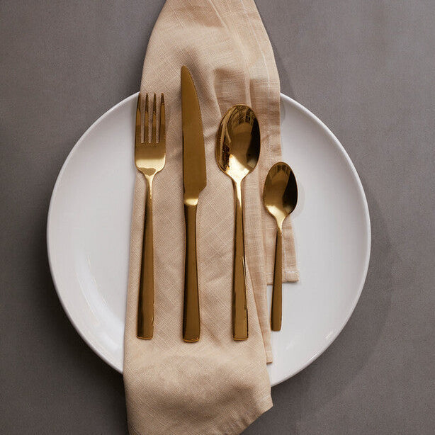 Glow 16 Piece Gold Cutlery Set | Avie