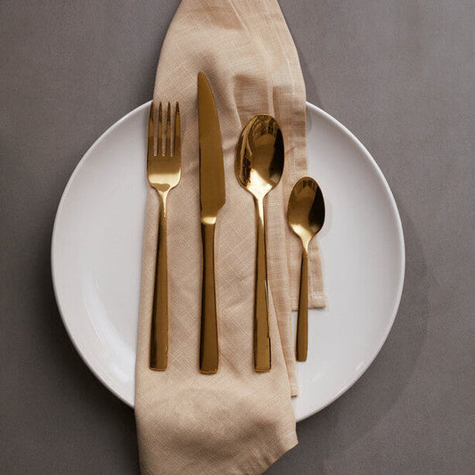 Glow 16 Piece Gold Cutlery Set | Avie