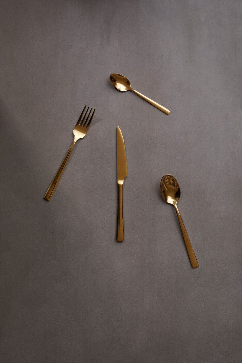 Glow 16 Piece Gold Cutlery Set | Avie