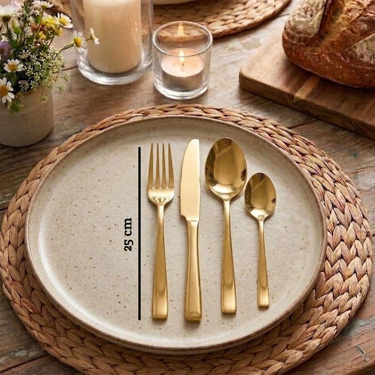 Glow 16 Piece Gold Cutlery Set | Avie