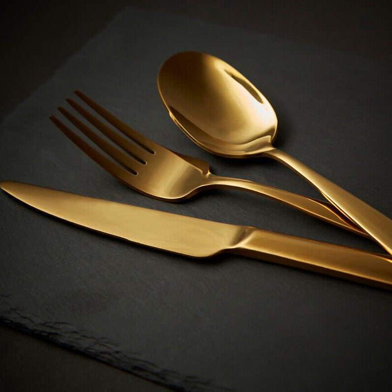 Aura 16 Piece Gold Cutlery Set | Avie