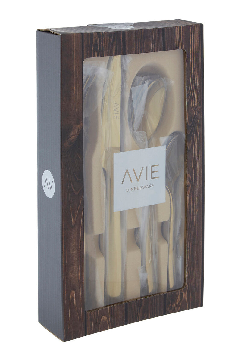Aura 16 Piece Gold Cutlery Set | Avie