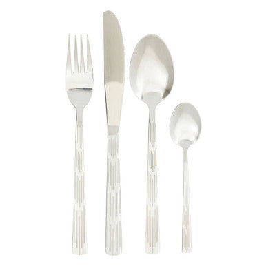 16 Piece Etched Deco Cutlery Set | Avie