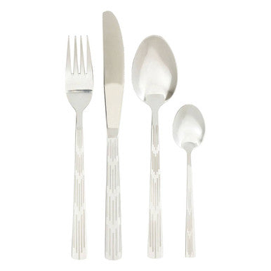 24 Piece Etched Deco Cutlery Set | Avie