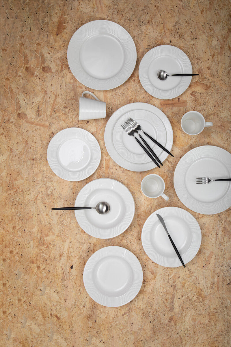 16 Piece Matte  Silver And Black Cutlery Set | Avie