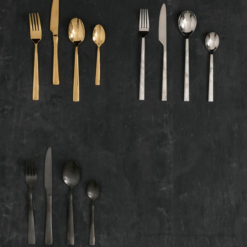 16 Piece White Faux Marble Cutlery Set | Avie