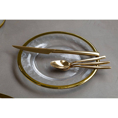 16 Piece Gold Finish Cutlery Set | Modern Retro
