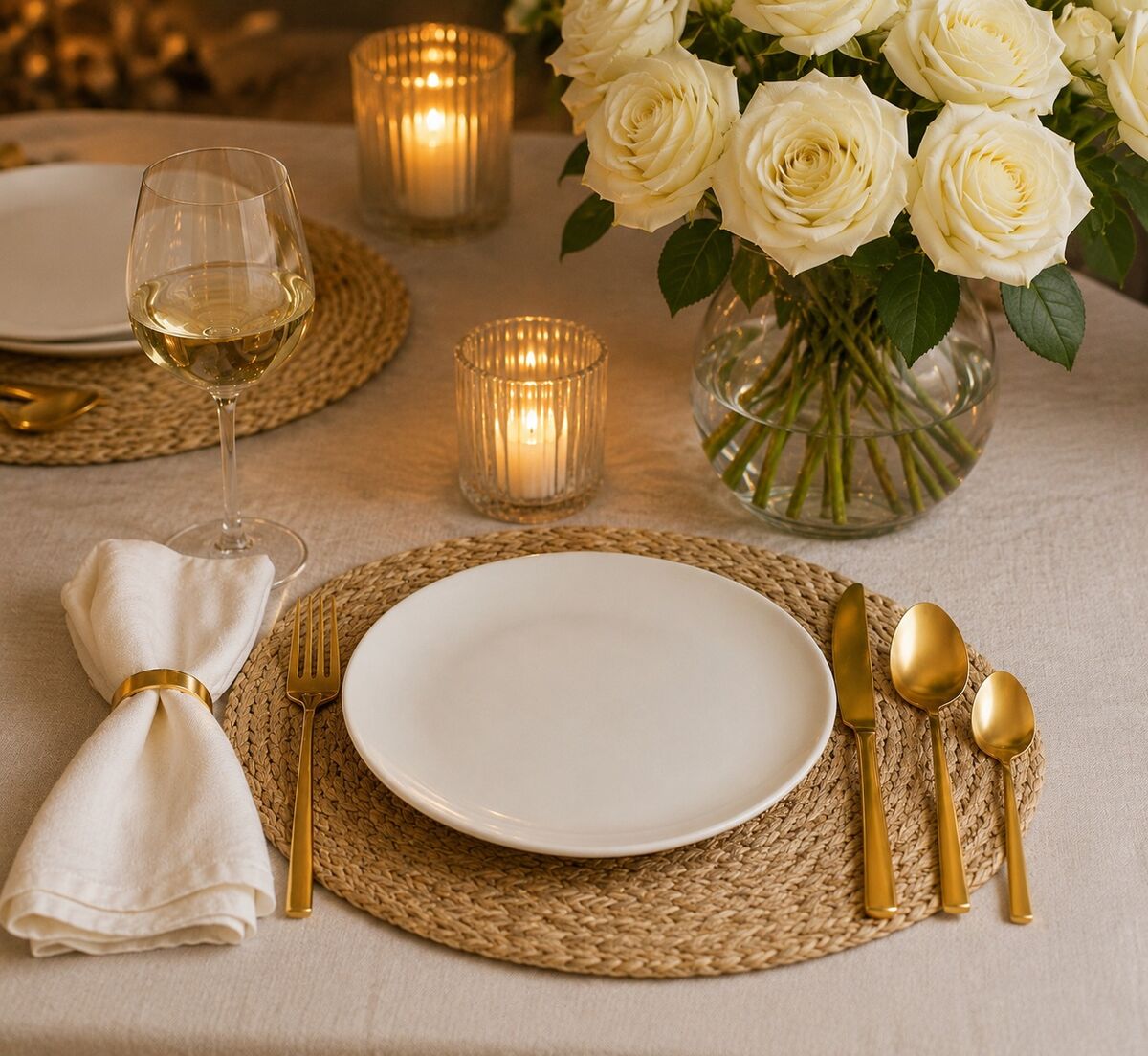 16 Piece Gold Finish Cutlery Set | Modern Retro