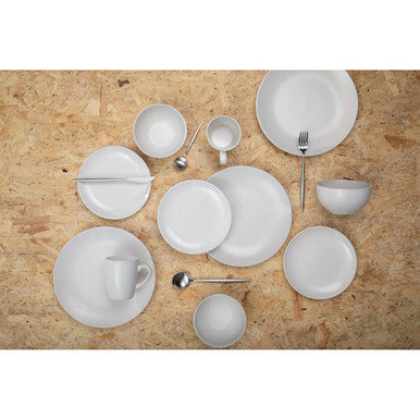 16 Piece Matte Silver Cutlery Set | Modern Retro