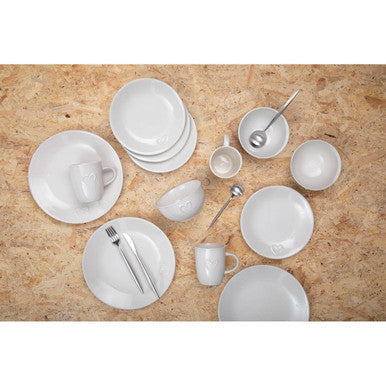 16 Piece Matte Silver Cutlery Set | Modern Retro