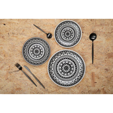 16 Piece Matte Black Cutlery Set | Modern Retro