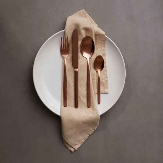 16 Piece Rose Gold Finish Cutlery Set | Avie
