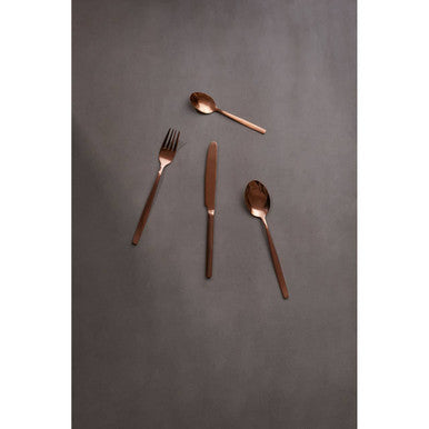 16 Piece Rose Gold Finish Cutlery Set | Avie