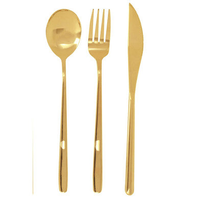 6 Piece Gold Travel Cutlery Set with Case | Mimo