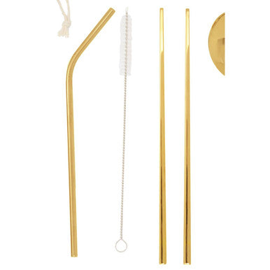 6 Piece Gold Travel Cutlery Set with Case | Mimo