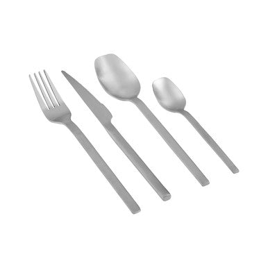 16 Piece Silver Matte Finish Cutlery Set | Avie