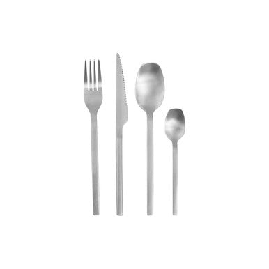 16 Piece Silver Matte Finish Cutlery Set | Avie