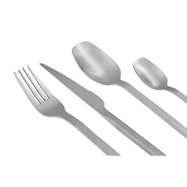 16 Piece Silver Matte Finish Cutlery Set | Avie
