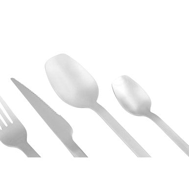 16 Piece Silver Matte Finish Cutlery Set | Avie