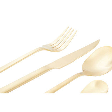 16 Piece Gold Finish Cutlery Set | Avie