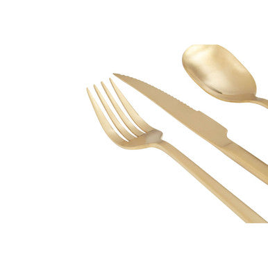 16 Piece Gold Finish Cutlery Set | Avie