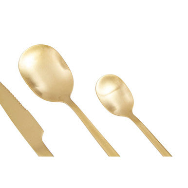 16 Piece Gold Finish Cutlery Set | Avie