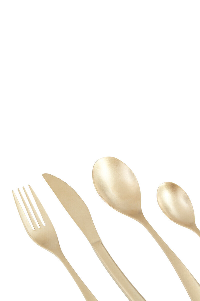 16 Piece Antique Gold Finish Cutlery Set | Avie