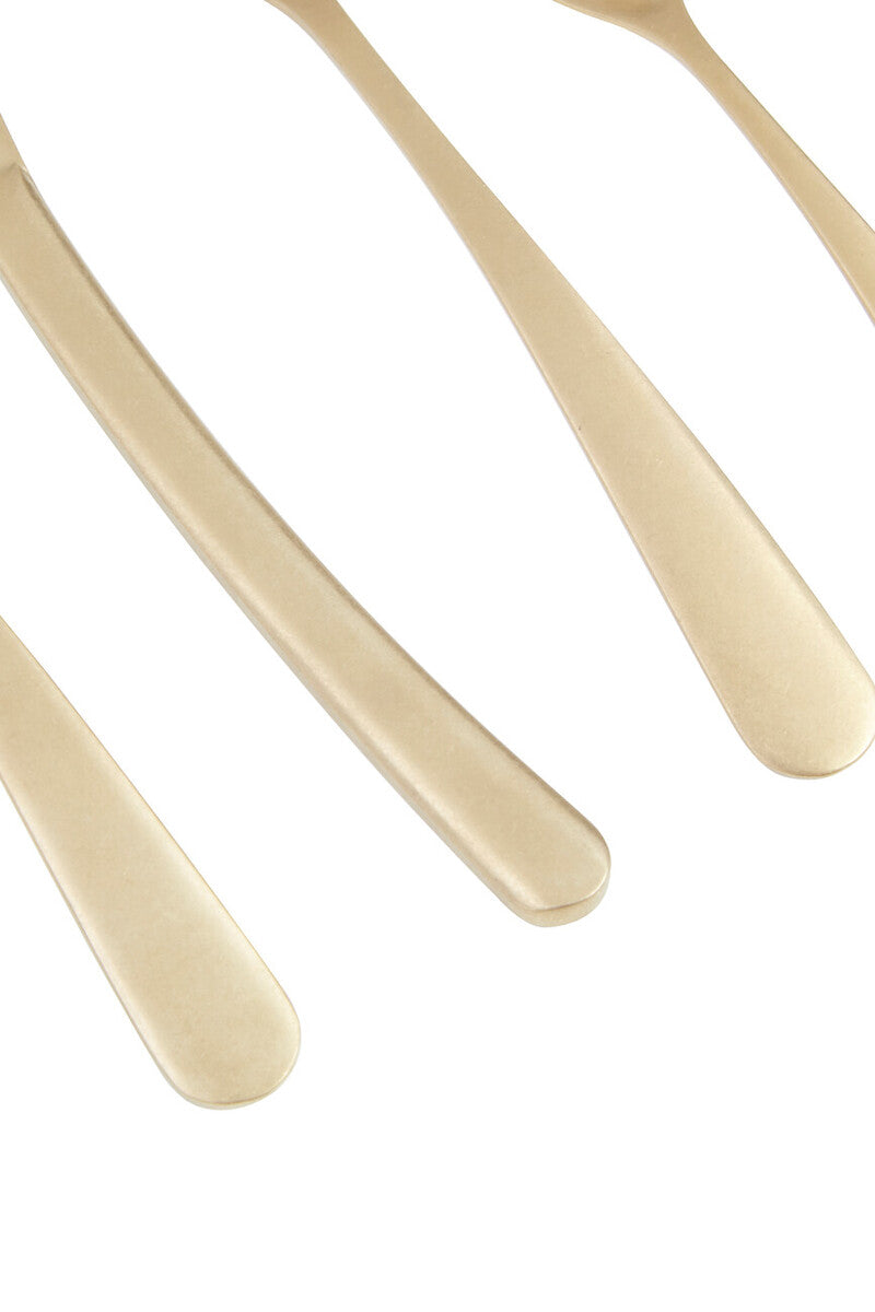16 Piece Antique Gold Finish Cutlery Set | Avie