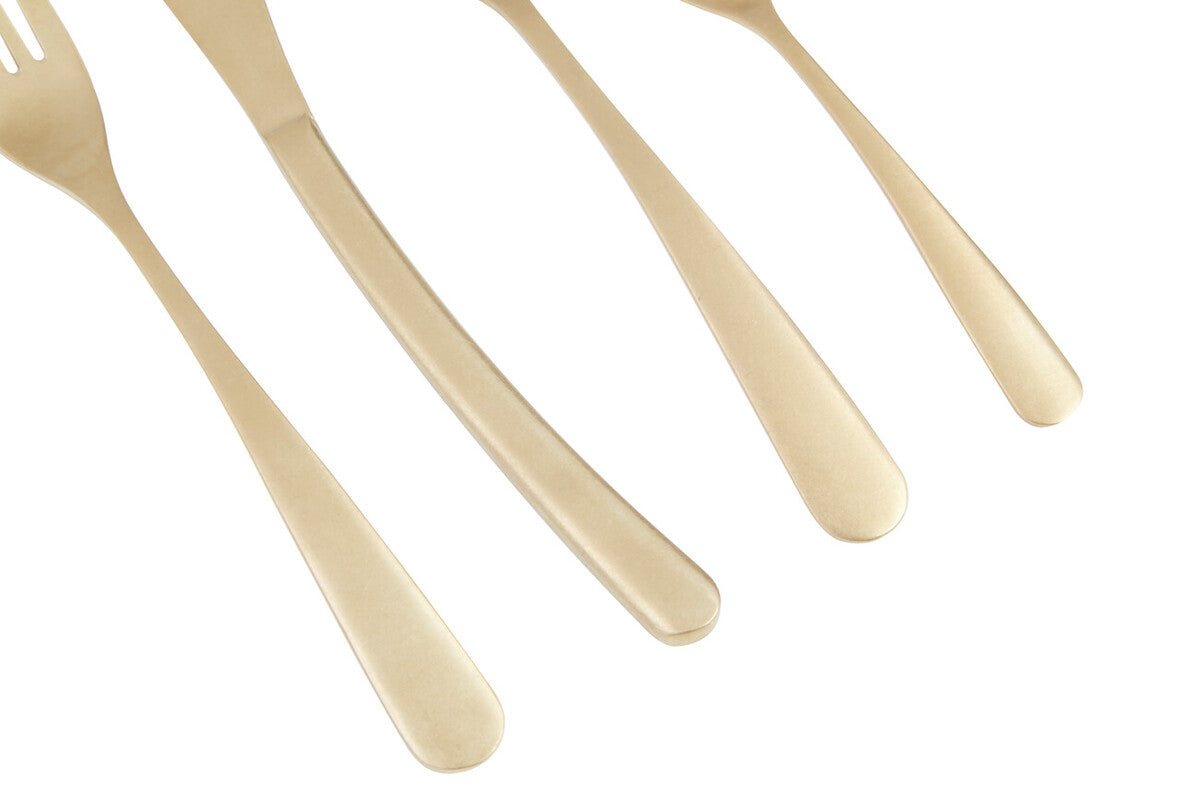 16 Piece Antique Gold Finish Cutlery Set | Avie