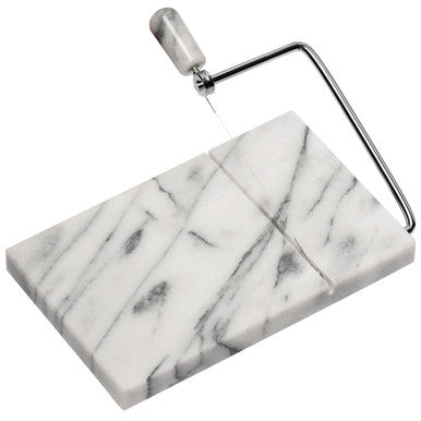 White Marble Cheese Board with Slicer | Salerno