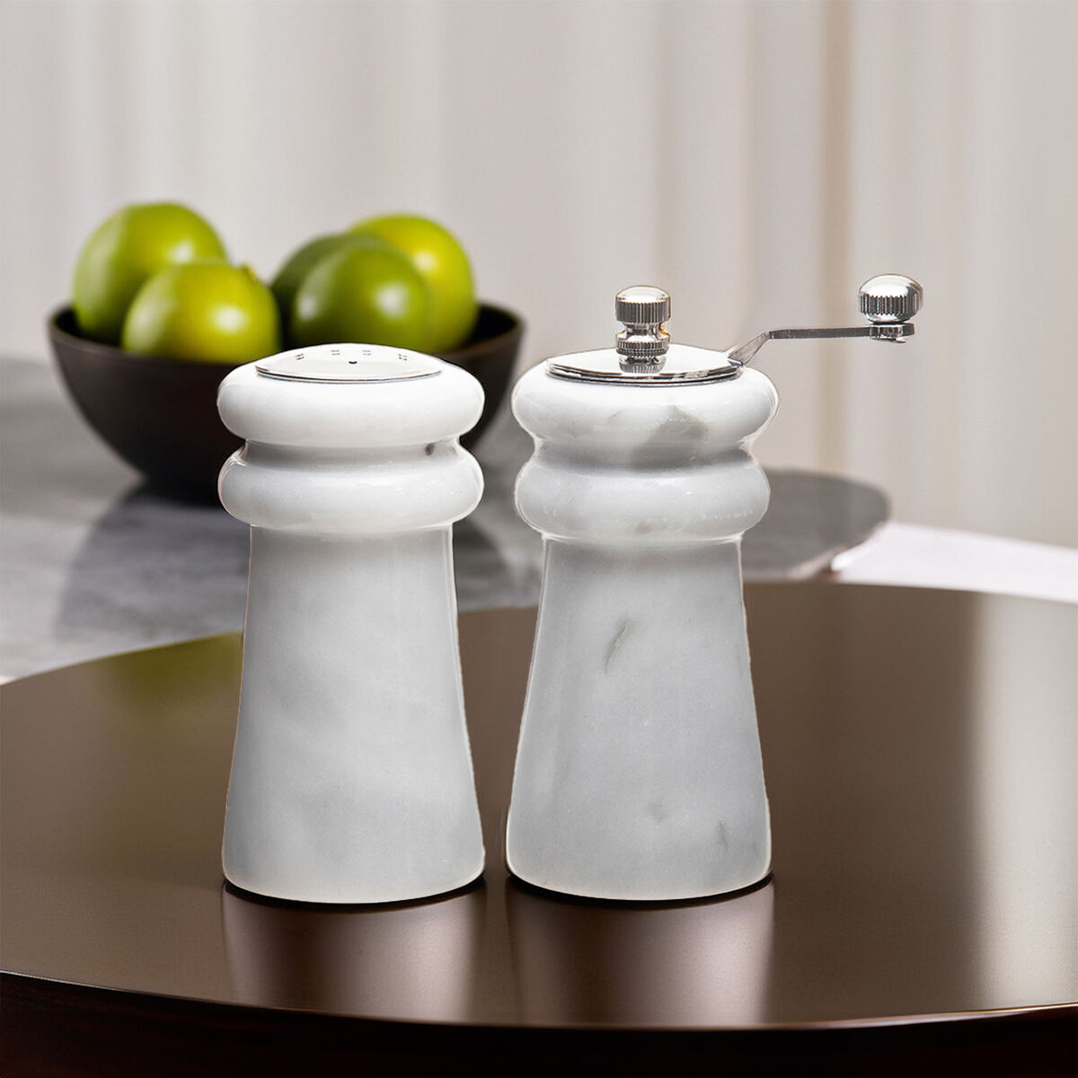 White Marble Salt & Pepper Set | Salerno