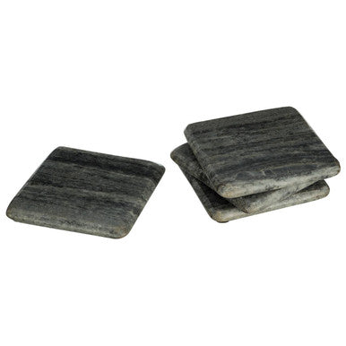 Set of 4 Grey Marble Square Coasters | Marmore