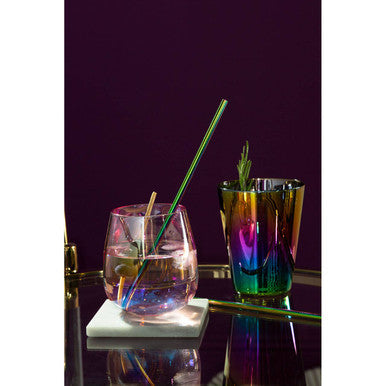 Set of 4 White Marble Coasters with Brass Finish Holder | Delphine