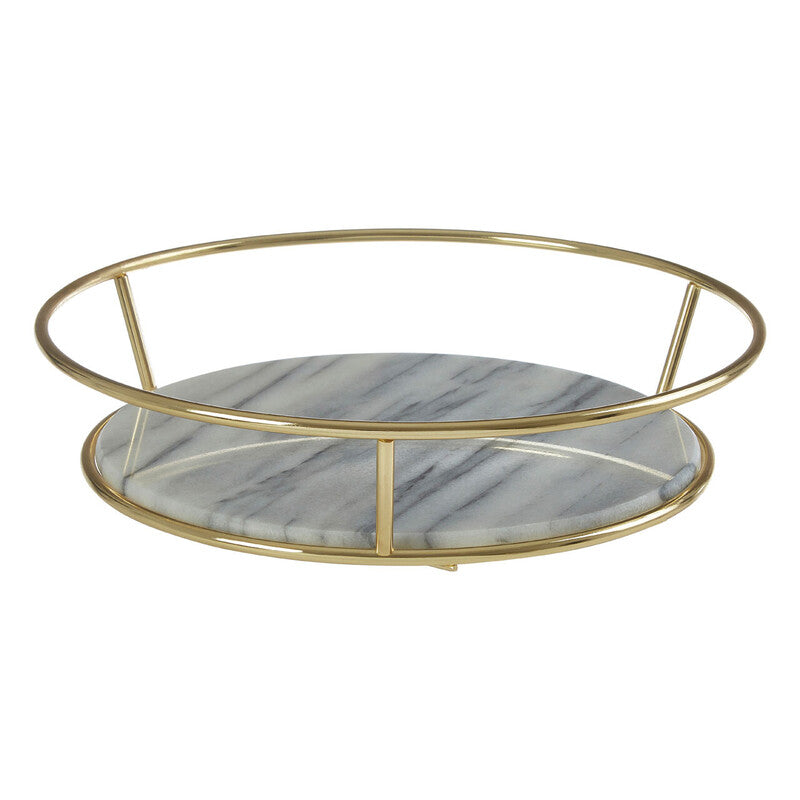 White Marble and Brass Finish Fruit Basket | Delphine