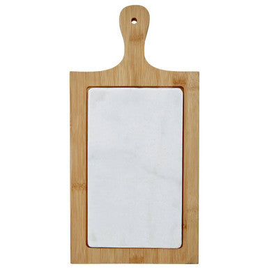 White Marble and Bamboo Cheese Board | Monzaro