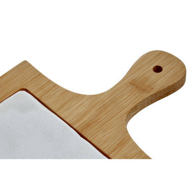 White Marble and Bamboo Cheese Board | Monzaro