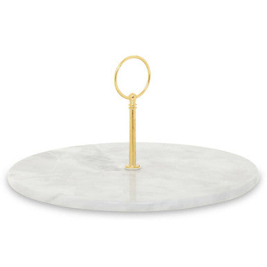 Grey Marble Cake Stand with Gold Handle | Salerno