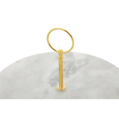 Grey Marble Cake Stand with Gold Handle | Salerno