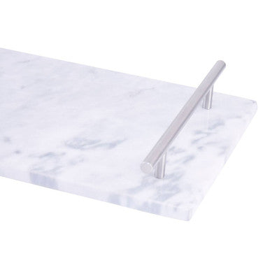 Grey Marble Serving Board with Silver Handles | Salerno